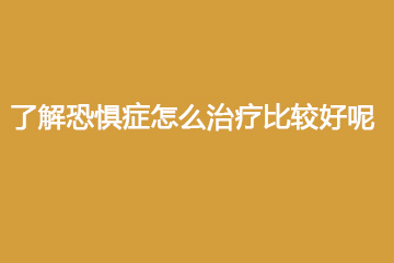 了解恐惧症怎么治疗比较好呢